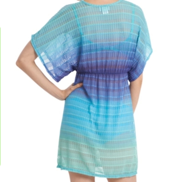 Jordan Taylor SM Ombre Blue/Green Gradient Swim Coverup - Picture 2 of 10